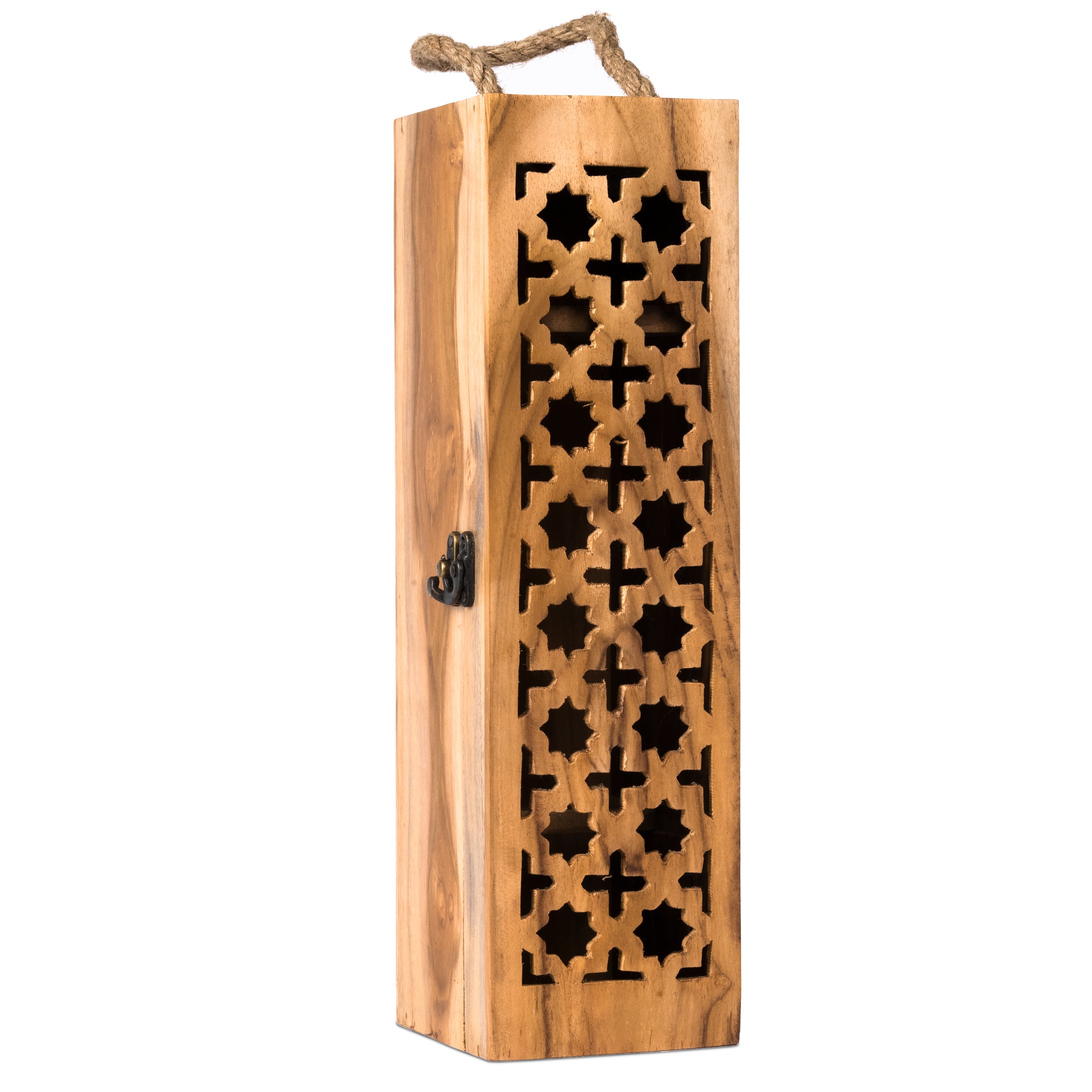 Mango Wood Wine Box/ Wine Case for gifting | Picnic | Travel ( 13 X 4 X 4  Inch, Large)
