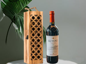 Mango Wood Wine Box/ Wine Case for gifting | Picnic | Travel ( 13 X 4 X 4  Inch, Large)
