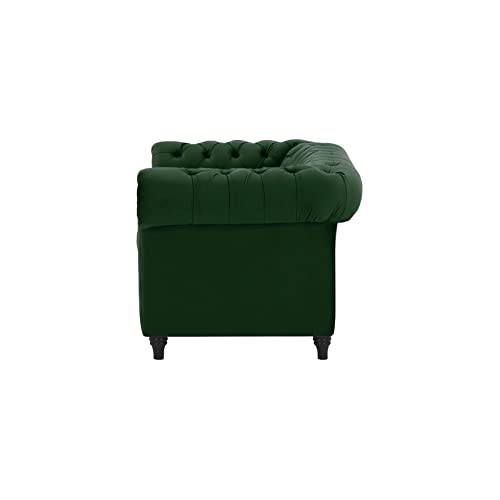 Wooden 2 Seater Sofa For Living Room (Green)