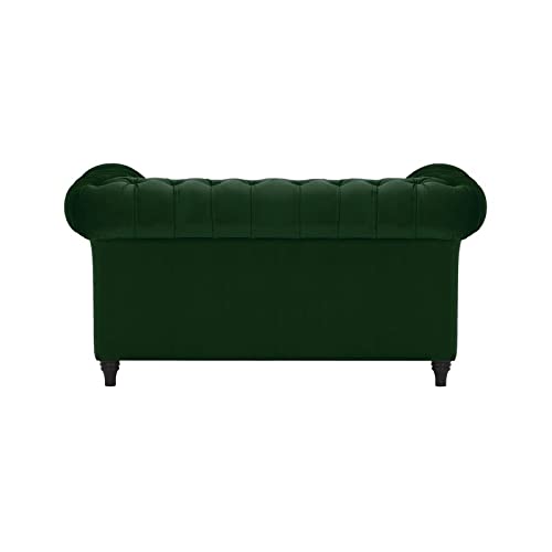 Wooden 2 Seater Sofa For Living Room (Green)