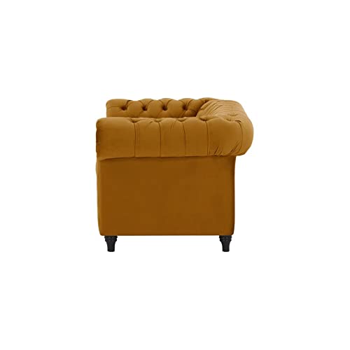 Wooden 2 Seater Sofa For Living Room (Musturd)