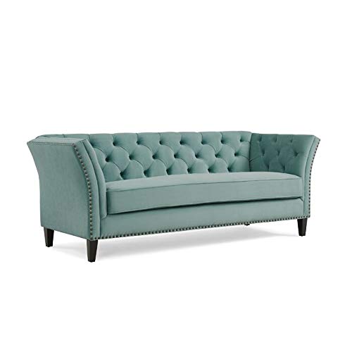 Wooden 3 Seater Sofa For Living Room (Sky Blue)