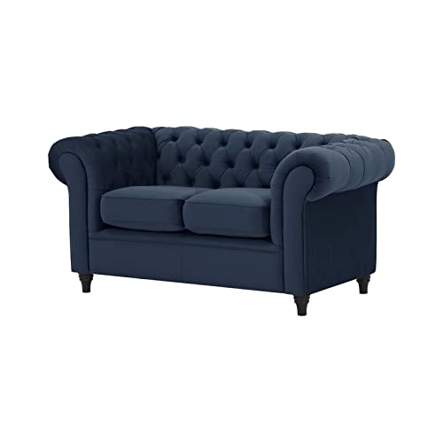 Wooden 2 Seater Sofa For Living Room (Blue)