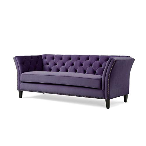 Wooden 3 Seater Sofa For Living Room (Purple)