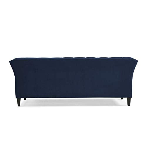 Wooden 3 Seater Sofa For Living Room (Dark Blue)