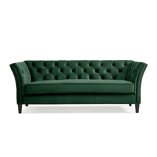 Wooden 3 Seater Sofa For Living Room (Emerald Green)