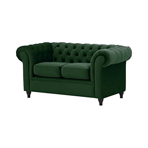 Wooden 2 Seater Sofa For Living Room (Green)