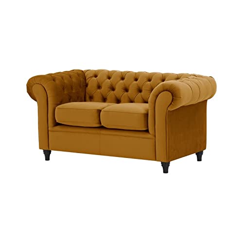 Wooden 2 Seater Sofa For Living Room (Musturd)