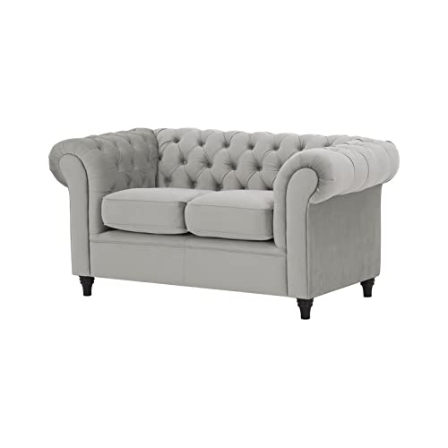 Wooden 2 Seater Sofa For Living Room (Light Grey)