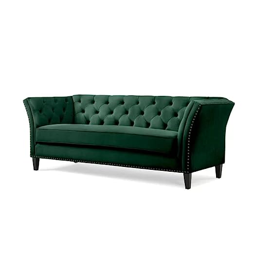 Wooden 3 Seater Sofa For Living Room (Emerald Green)