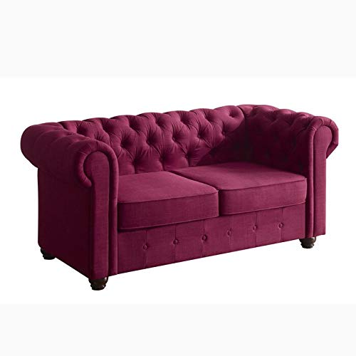 Wooden 2 Seater Sofa For Living Room (Wine)