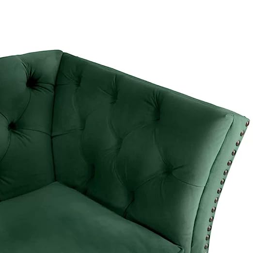 Wooden 3 Seater Sofa For Living Room (Emerald Green)