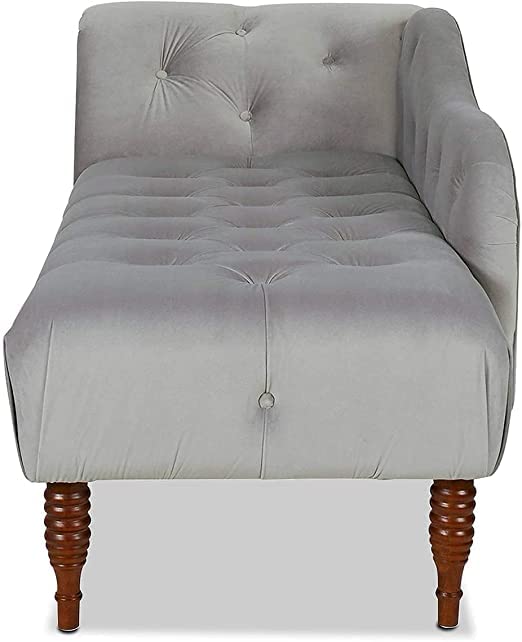 Handmade Solid Wood 2 Seater Lounge Couch – Opal Grey | Luxury Chaise Lounge Sofa for Living Room