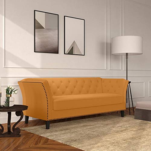 Wooden 3 Seater Sofa For Living Room (Musturd)