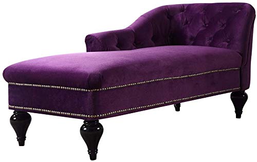 Wooden Italian Sectional Velvet Diwan Luxury Chaise Lounge Sofa (Purple)