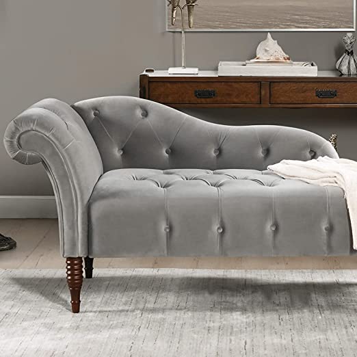 Handmade Solid Wood 2 Seater Lounge Couch – Opal Grey | Luxury Chaise Lounge Sofa for Living Room