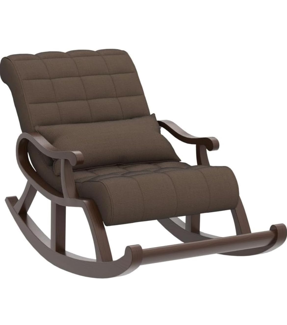Solid Wood Rocking Chair | Balcony Rocking Chair | Recliner Adults Lazy Sofa | Home Easy Chair (Brown)