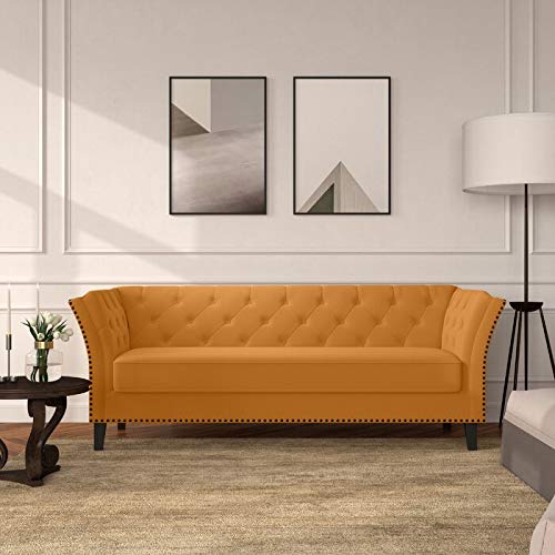 Wooden 3 Seater Sofa For Living Room (Musturd)