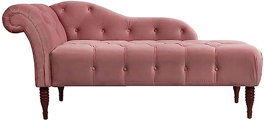 Handmade Solid Wood 2 Seater Lounge Couch – Pink | Luxury Chaise Lounge Sofa for Living Room