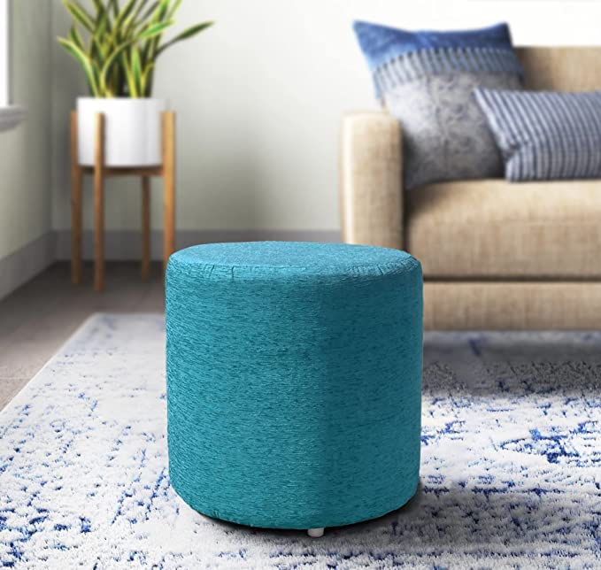 blue color  wooden Ottoman Stool For Living Room