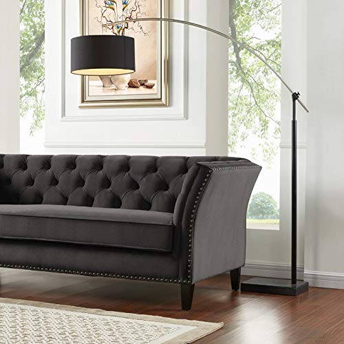 Wooden 3 Seater Sofa For Living Room (Dark Grey)