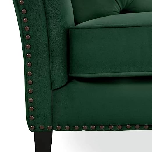 Wooden 3 Seater Sofa For Living Room (Emerald Green)