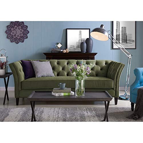 Wooden 3 Seater Sofa For Living Room (Green)