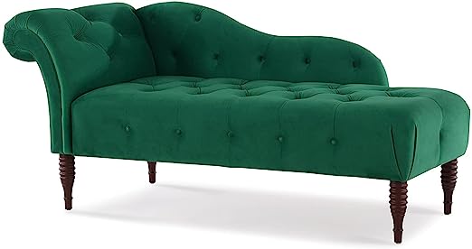 Handmade Solid Wood 2 Seater Lounge Couch – Green | Luxury Chaise Lounge Sofa for Living Room