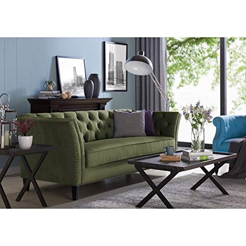 Wooden 3 Seater Sofa For Living Room (Green)