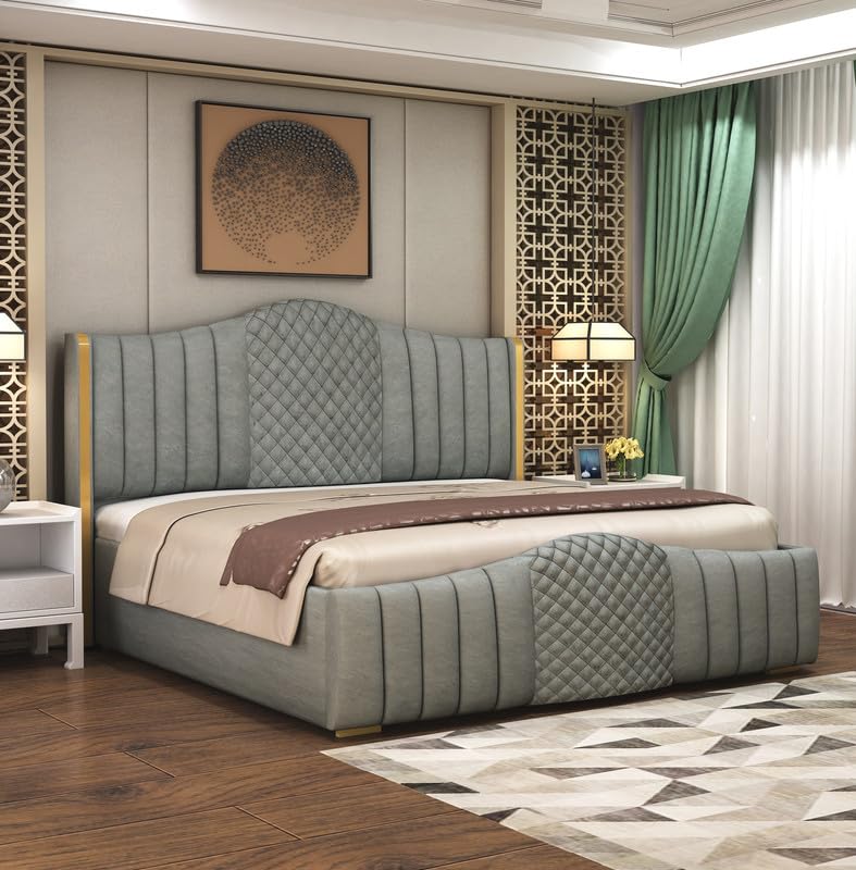 Phirkcraft  Double Bed with Box Storage, Sheesham Wood