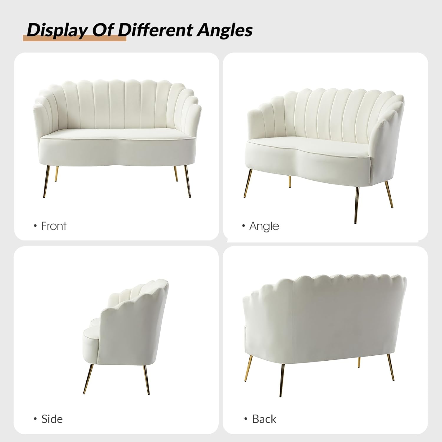 Wooden 2 Seater Sofa For Living Room ( White )