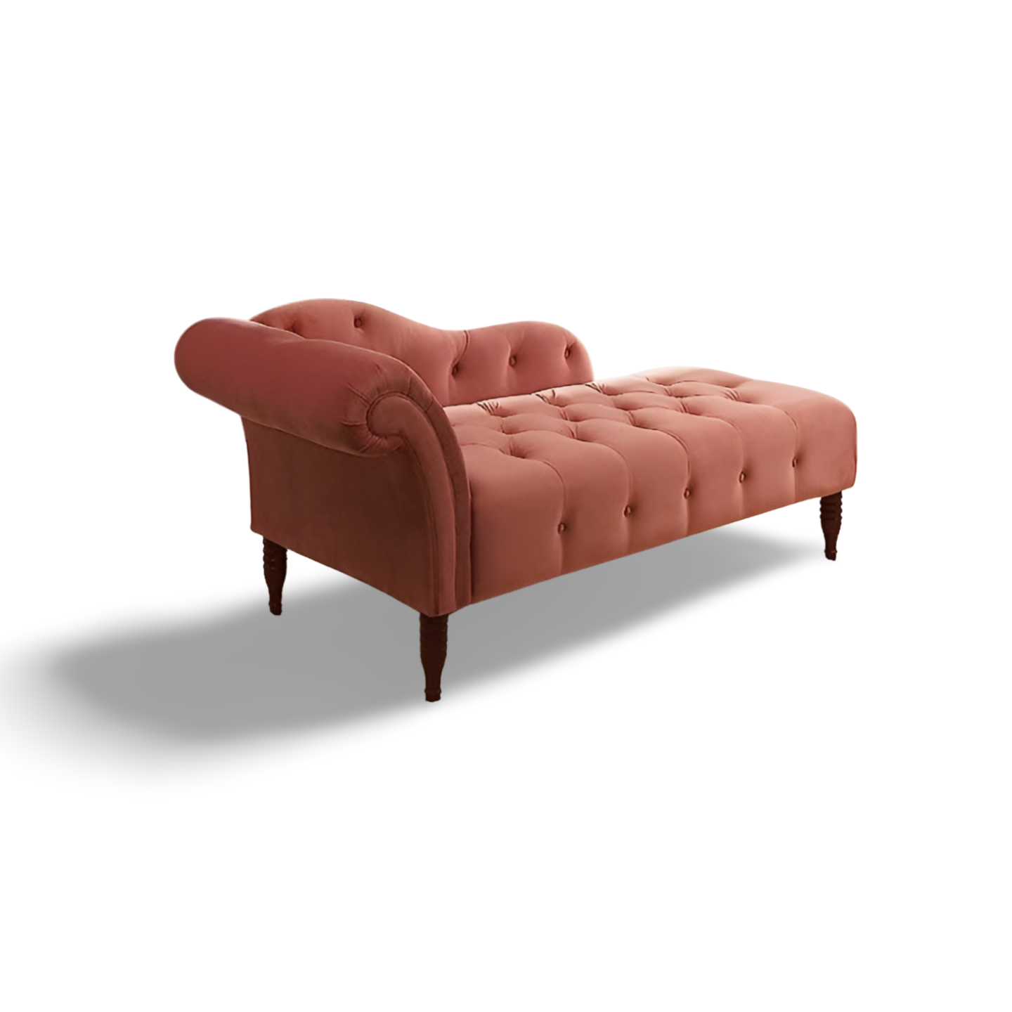 Handmade Solid Wood 2 Seater Lounge Couch – Pink | Luxury Chaise Lounge Sofa for Living Room