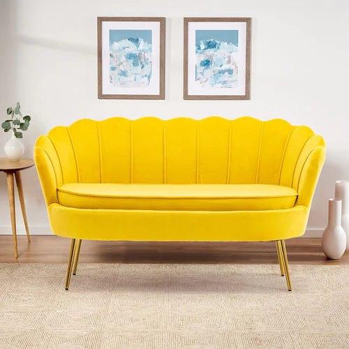 Citlali Velvet Flared Arm Love seat