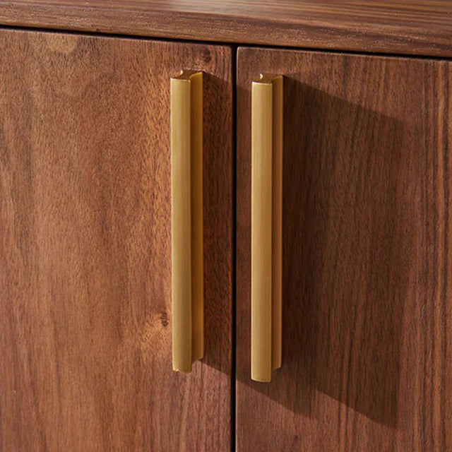 Mid-Century Modern Large Cherry Wood Shoe Cabinet with 3 Doors