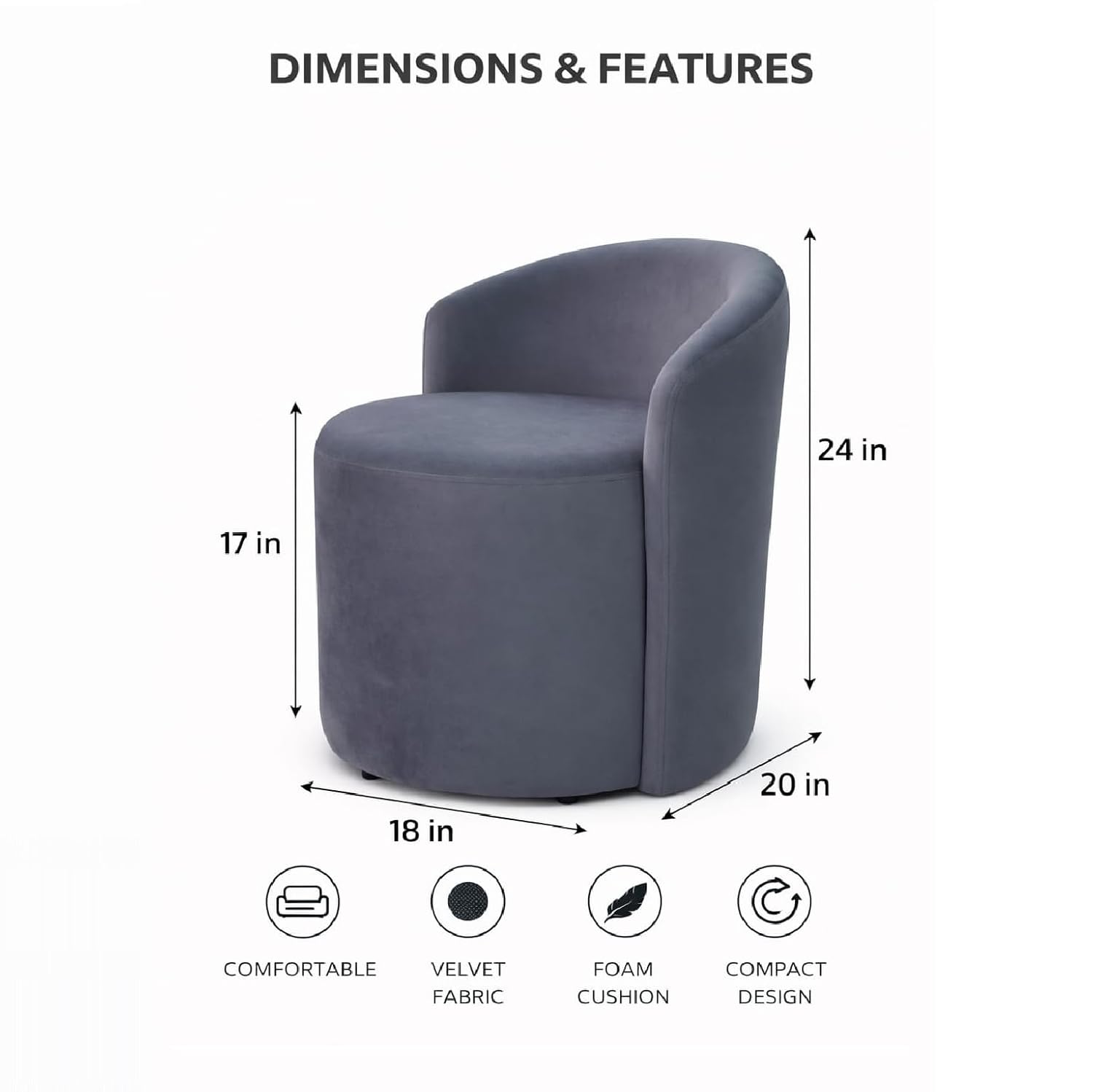 Ottoman Stool Chair with Backrest