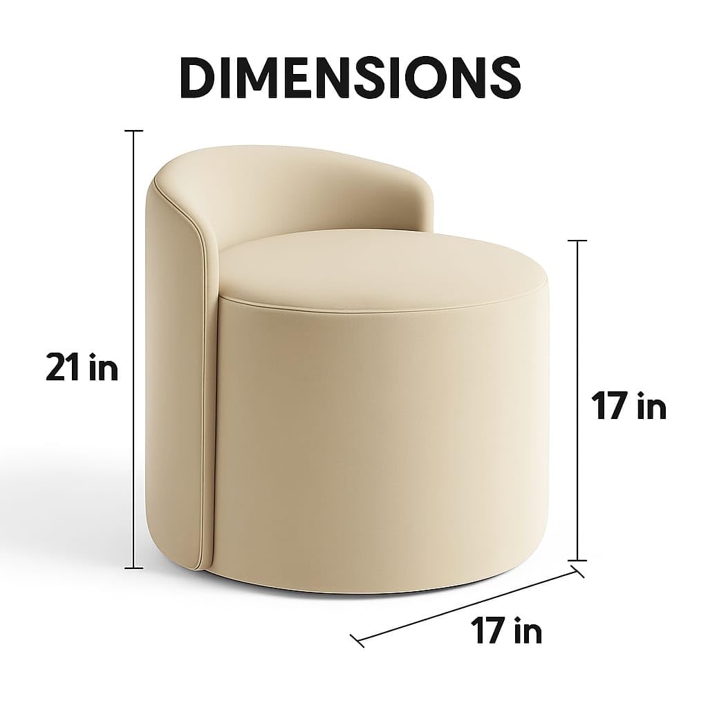 Ottoman Stool Chair with Backrest