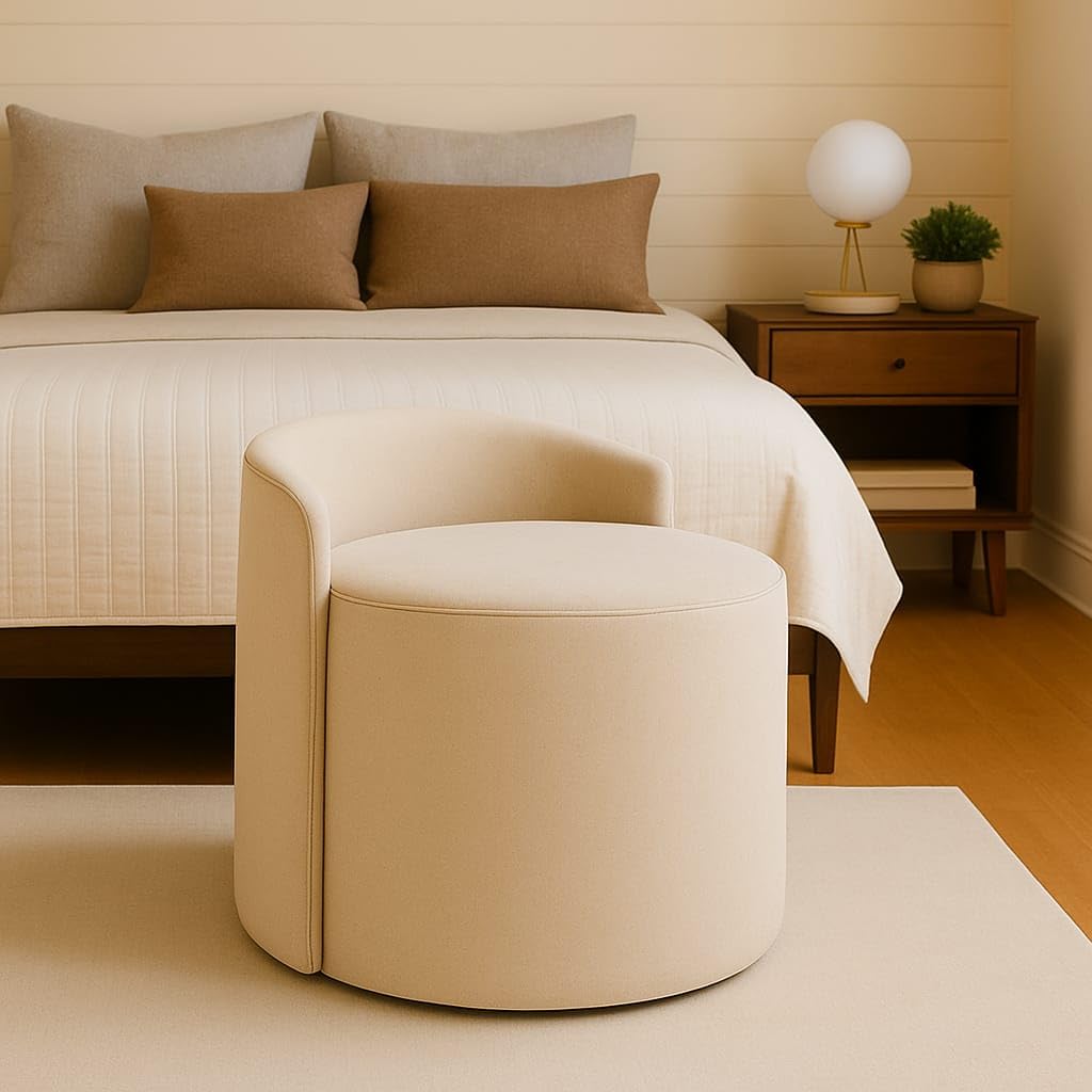 Ottoman Stool Chair with Backrest