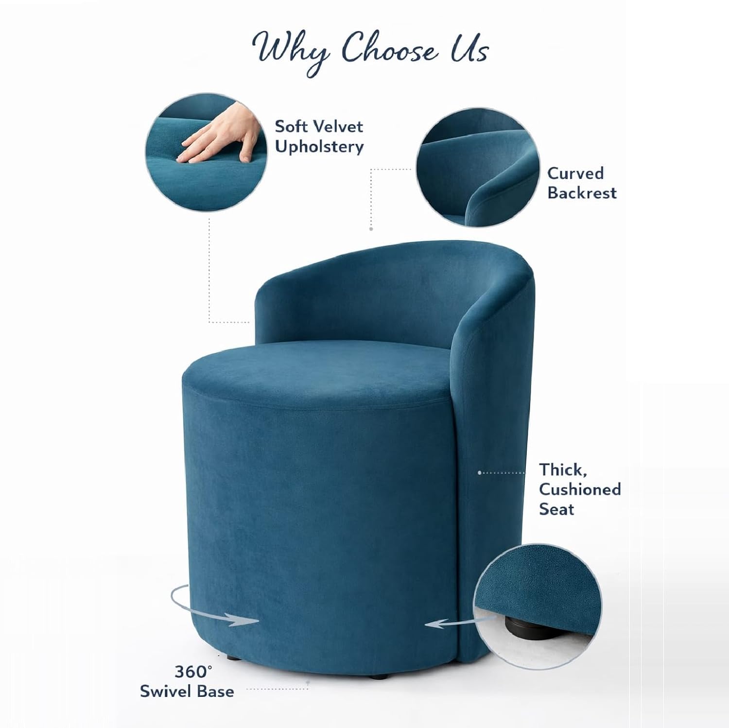 Ottoman Stool Chair with Backrest