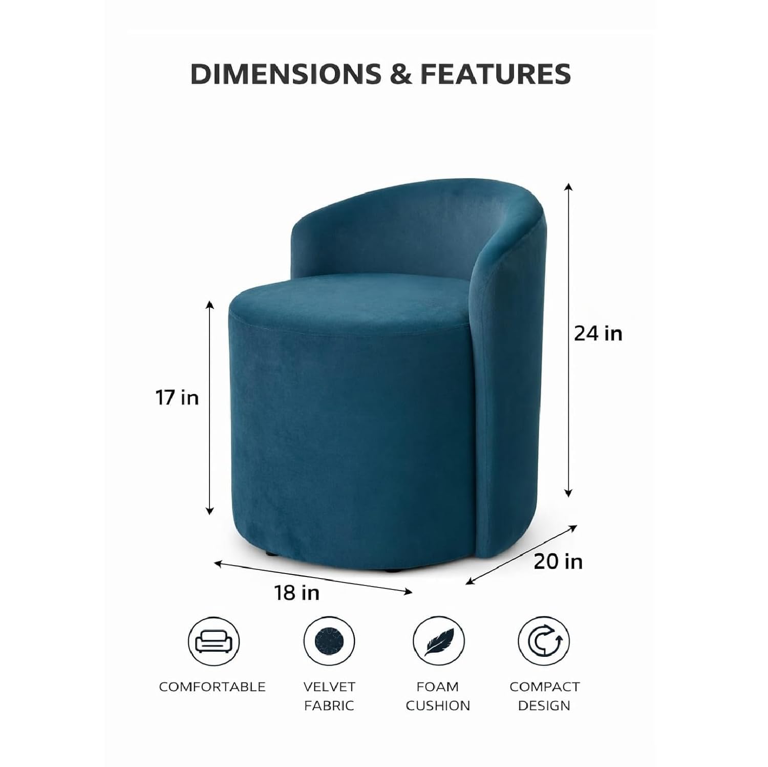 Ottoman Stool Chair with Backrest