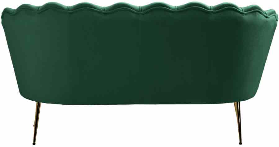 Love seat Velvet Flared Arm ( Green)