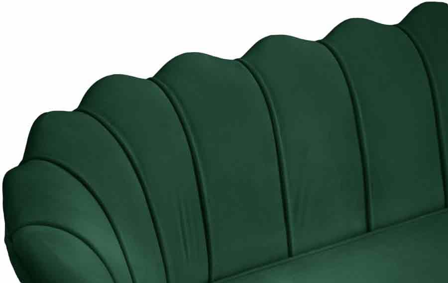 Love seat Velvet Flared Arm ( Green)