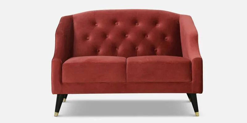 Wooden 2 Seater Sofa For Living Room (Red)