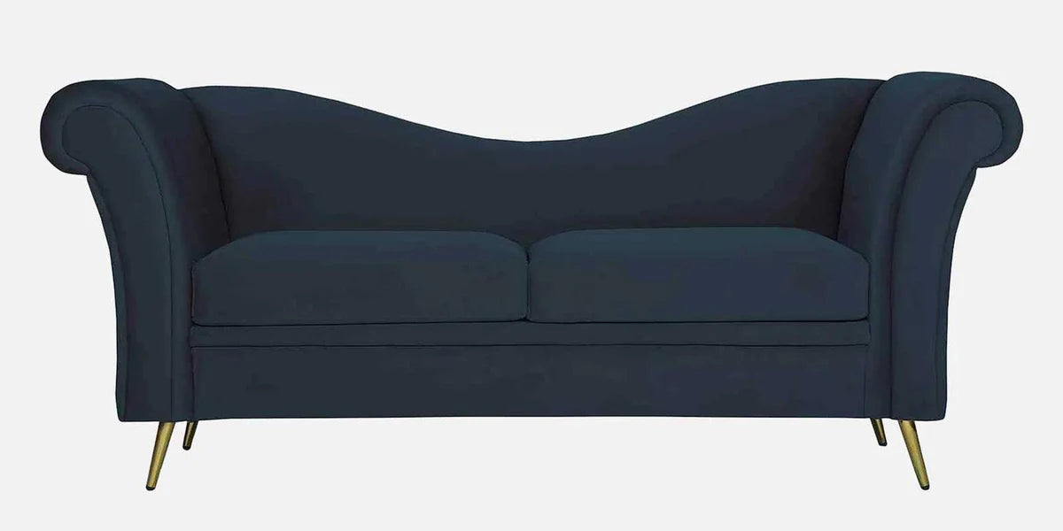 Wooden 2 Seater Sofa For Living Room (Dark Blue)