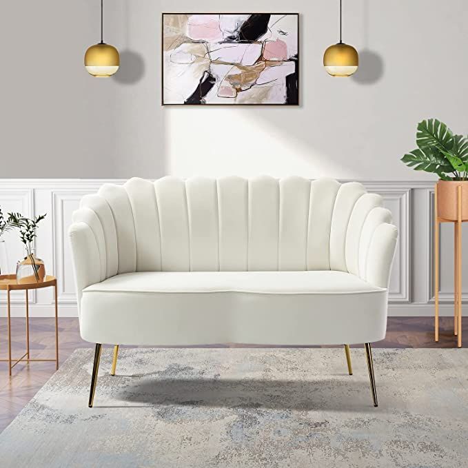 Wooden 2 Seater Sofa For Living Room ( White )