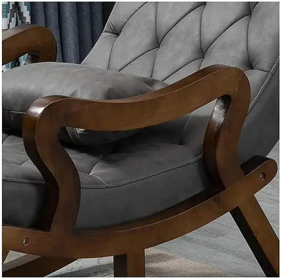 handmade green color rocking chair aaram kursi