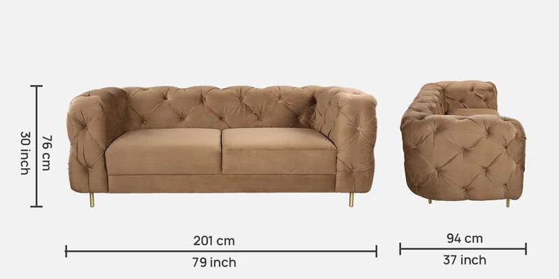 Wooden 2 Seater Sofa For Living Room ( Brown )
