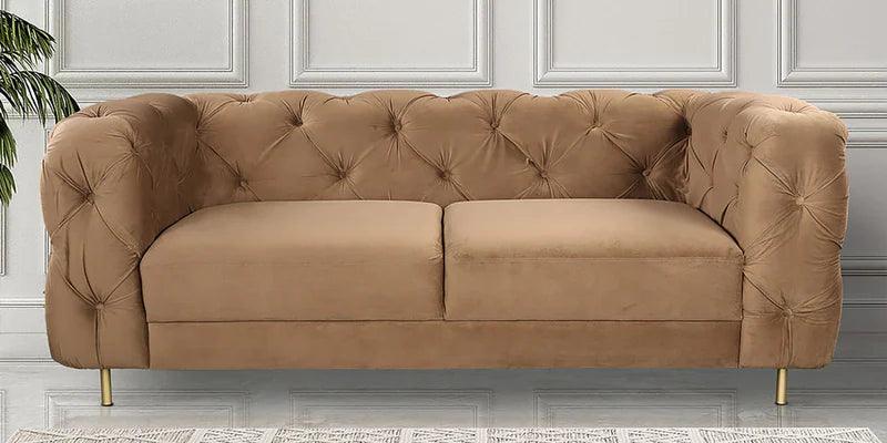 Wooden 2 Seater Sofa For Living Room ( Brown )