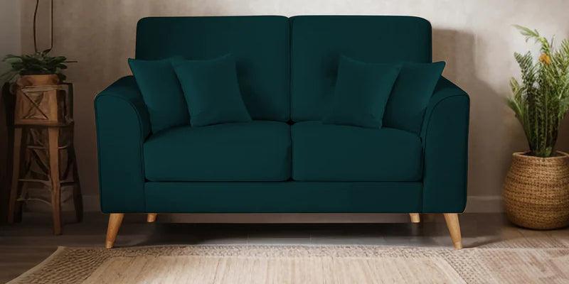 Wooden 2 Seater Sofa For Living Room (Green)