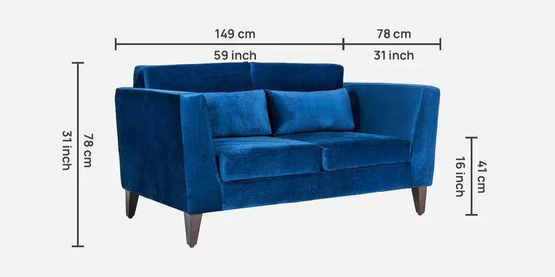 Wooden 2 Seater For Living Room (Blue)