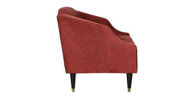 Wooden 2 Seater Sofa For Living Room (Red)